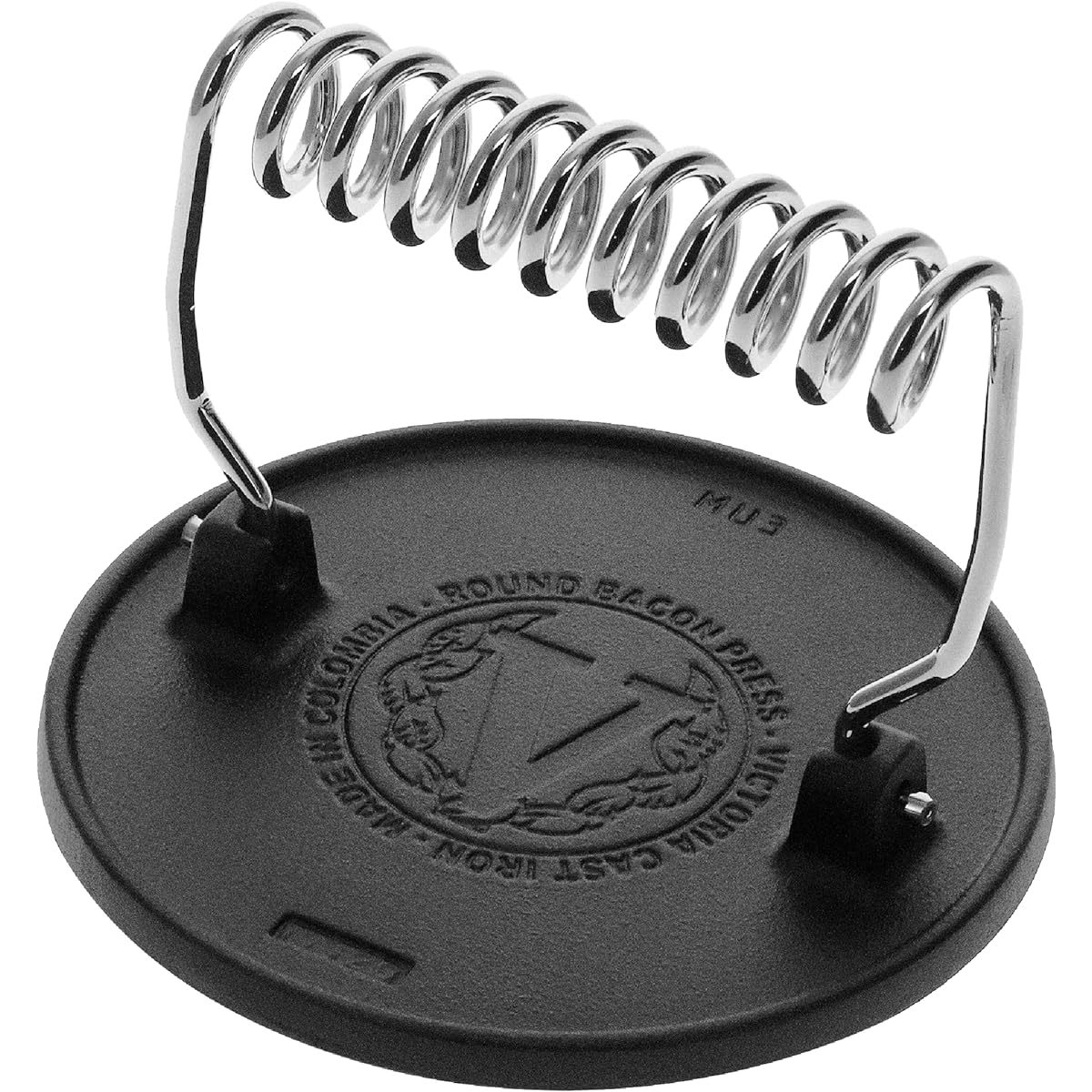 [Genuine Japanese Product] VICTORIA Victoria Bacon Press Wire Handle 16.5cm 35648 Cast Iron Bacon Press Seasoned