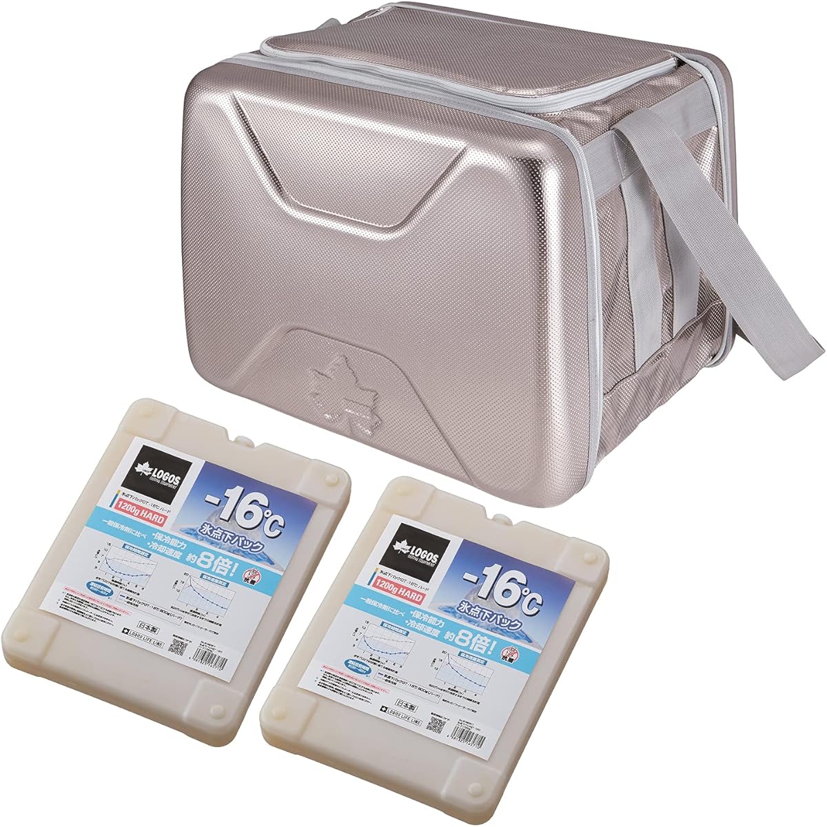 Logos Hyper Subzero Cooler XL & Ice Pack GT-16℃/Hard 1200g 2 pieces 81670090 81660611