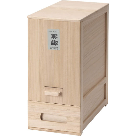 Takemoto Kibakoten paulownia natural wood measuring rice bin/rice storage (for 10kg)