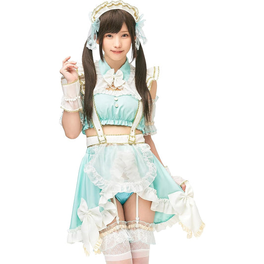 Clearstone Enako Collaboration Cosplay Halloween Anniversary Maid Maid Maid Clothes Separate Women's Green Costume Fancy Dress Costume