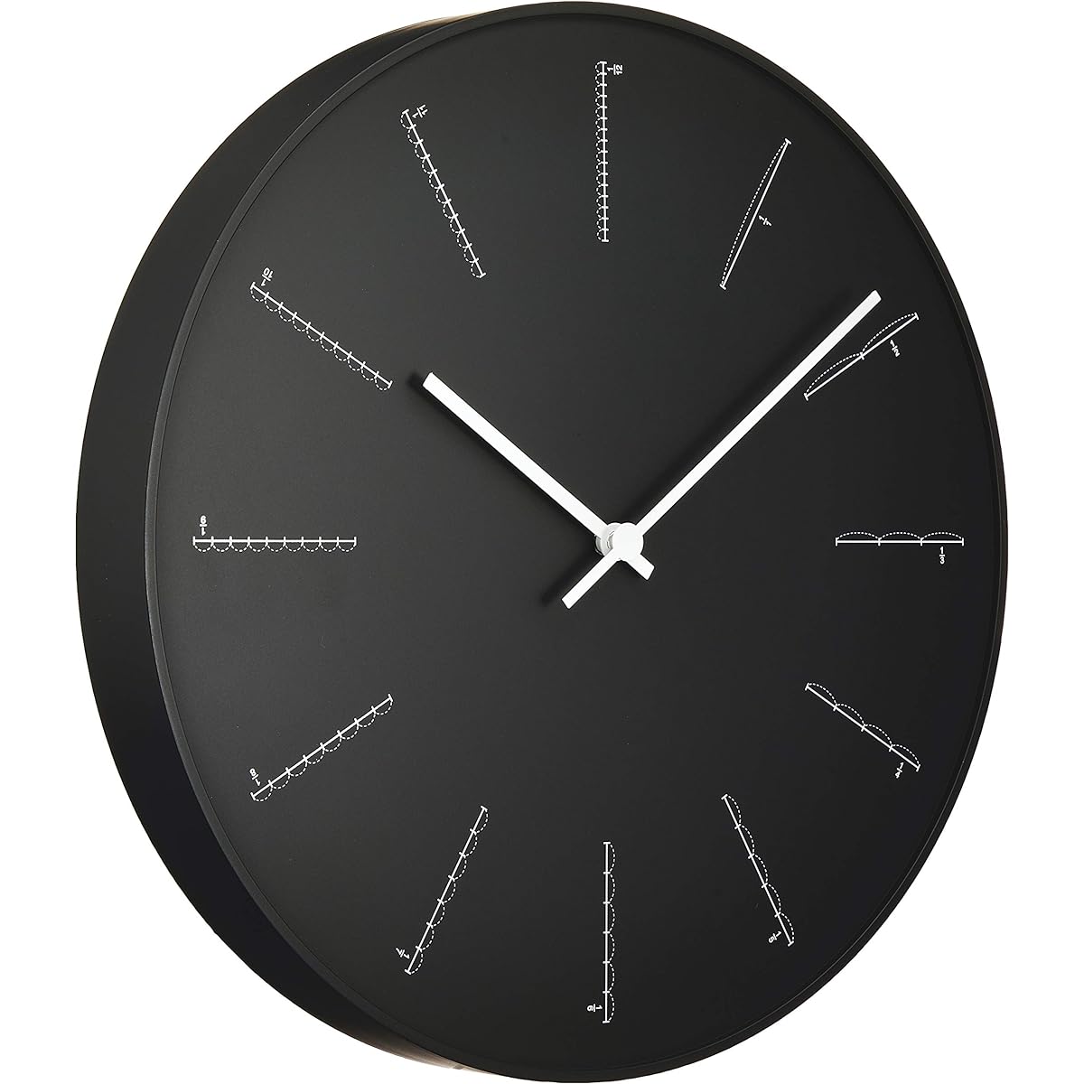 Lemnos wall clock divide analog black divide NL17-01 BK Lemnos