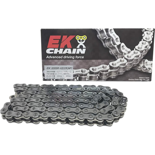 EK QX Ring Seal Chain 520SR-X2 Silver 104L [Semi-Press Clip Joint]