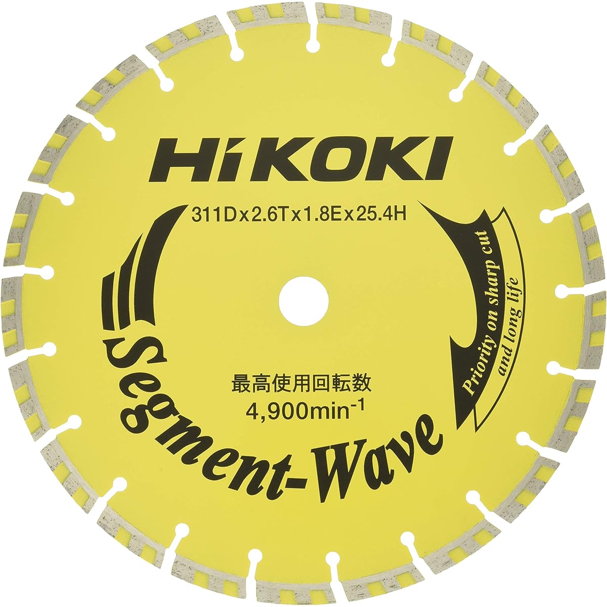 HiKOKI Diamond Cutter 311mm x Hole Diameter 25.4mm for Disc Grinder Wave Segment 0032-4708