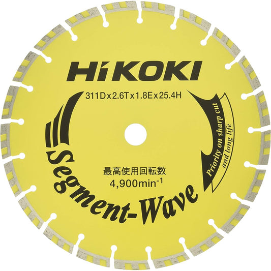 HiKOKI Diamond Cutter 311mm x Hole Diameter 25.4mm for Disc Grinder Wave Segment 0032-4708