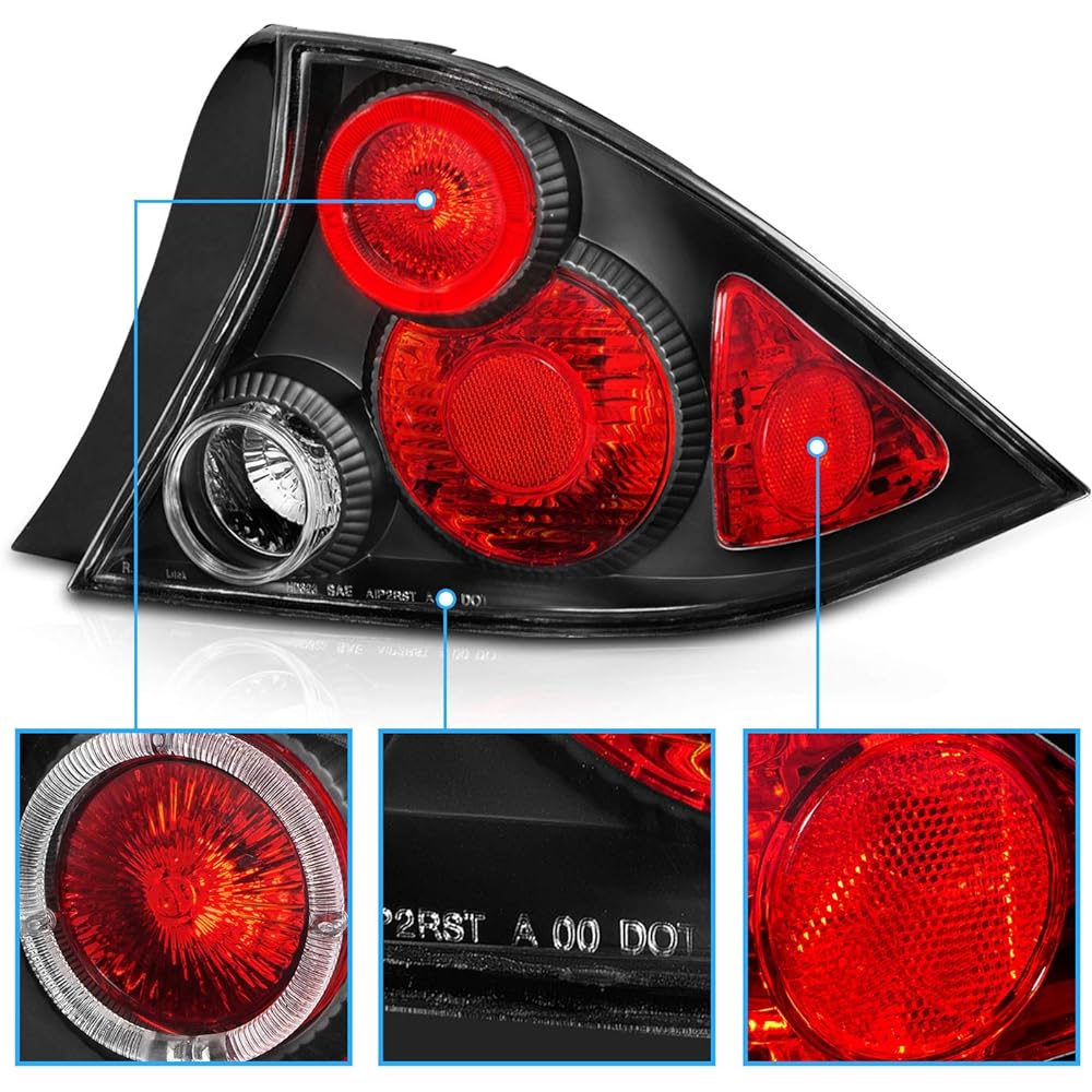 Amerilite 2 Door Tail Light Hello Black Honda Civic -the passenger seat and the driver's seat side