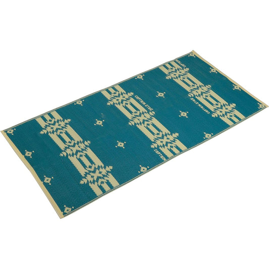 CAPTAIN STAG Rug Leisure Sheet Mat Straw Rug Washable Turquoise UB-3058 / UB-3059