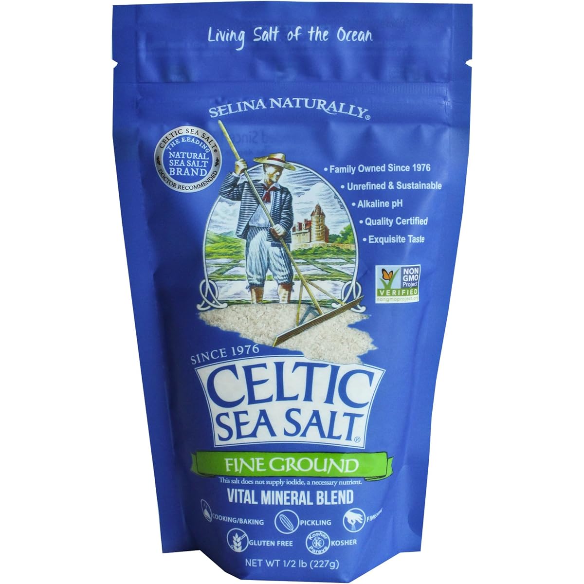 Celtic Sea Salt - Finely Grinded Zipper Bag of Important Mineral Blends - 8 lbs.