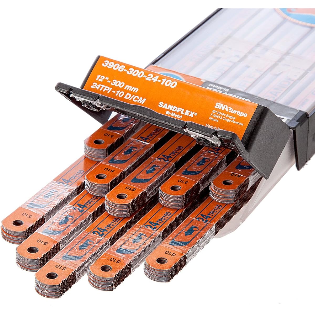 BAHCO Hand Hacksaw Blade Hand Saw Replacement Blade Bimetal 300mm x 24 threads 100 pieces 3906-300-24-100