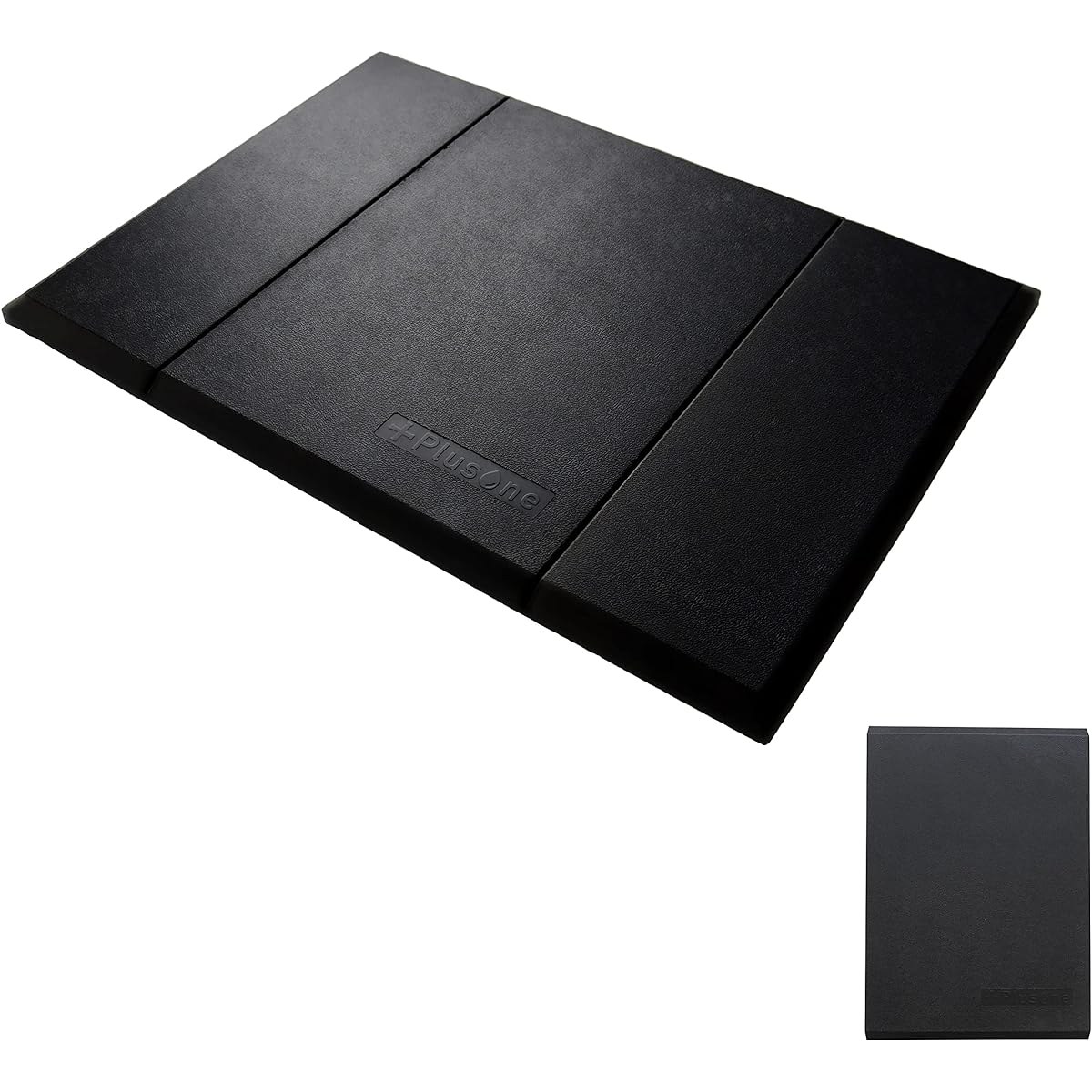 Plusone MT-63 TATA Mat, Length 60 x Width 42 x Thickness 2 cm, Standing Work Fatigue Relief Mat, Foldable and Storingable, Standing Work, Office, Made of PU, Water and Oil Resistant (Black)