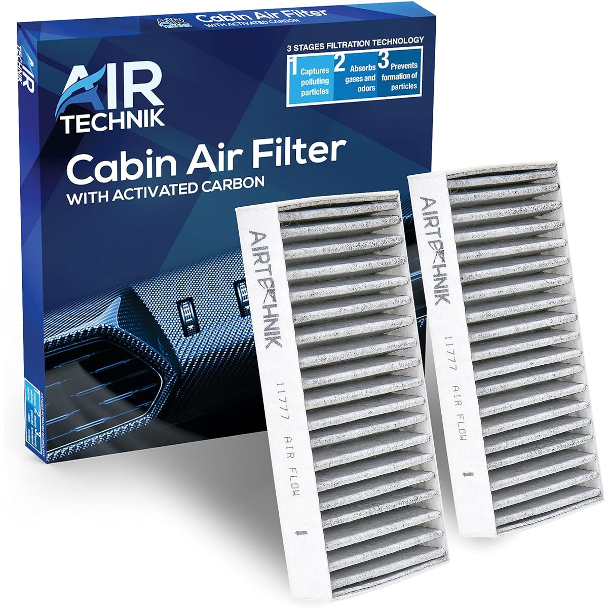 AirTechNIK CF11777 Cabin air filter with activated carbon | JEEP WRANGLER 2011-2017, WRANGLER JK 2018