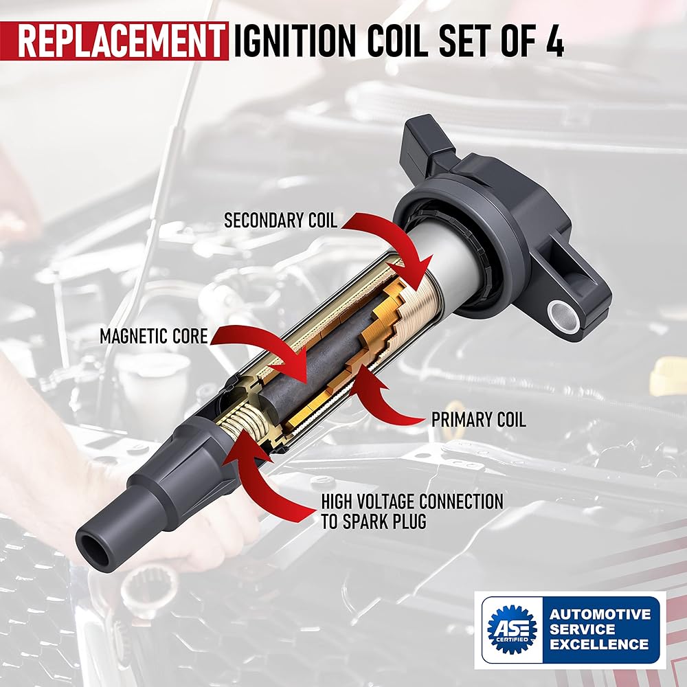 Exchange Ignition Coil Pack Set -Toyota Lexus Saion -1.8L L4 Corolla Matrix V Plugin Vibe X D CT200H -90919-02252 90919-02258 UF619 C1719 C1714