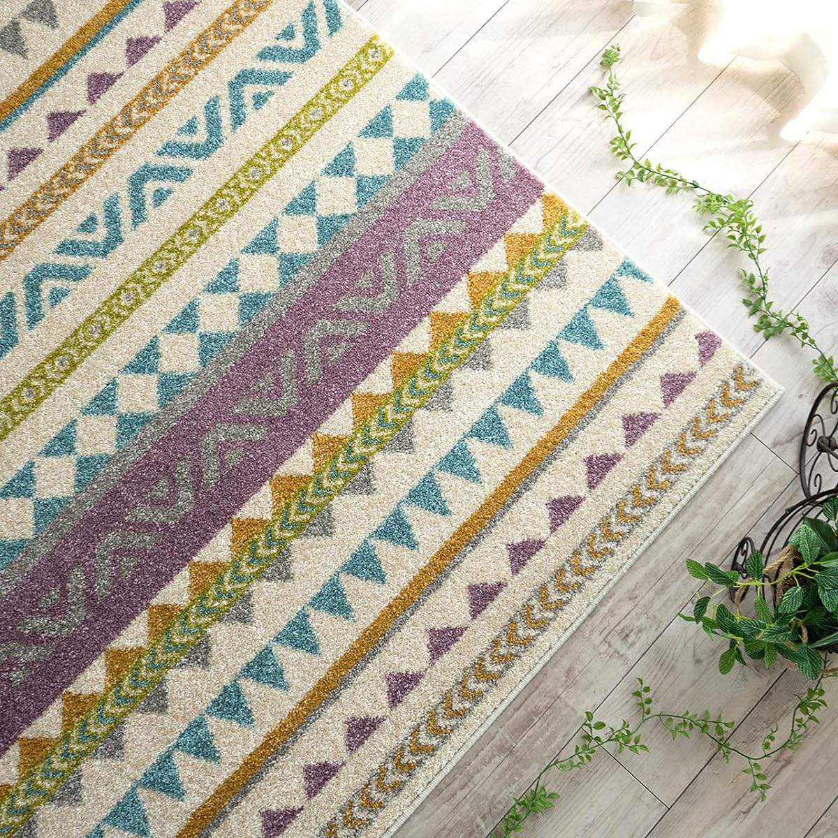 Sayan Sayan Geometric Pattern Rug Meteor 140x200 1.5 Tatami Pastel Made in Belgium