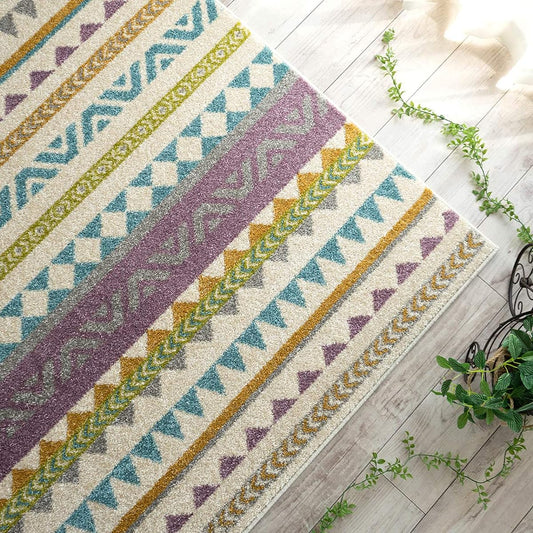 Sayan Sayan Geometric Pattern Rug Meteor 140x200 1.5 Tatami Pastel Made in Belgium