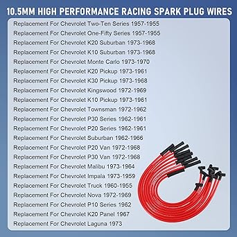 JDMSPEED HEI Spark Plug Wire Set 90 -Straight SBC BBC 350 383 454 V8 10.5mm