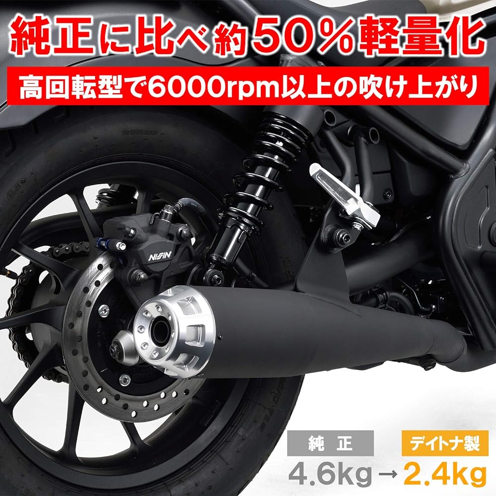 Daytona Motorcycle Slip-on Muffler Rebel 250/ABS/S Edition (17-21) Megaphone Type Muffler Silver End 17216