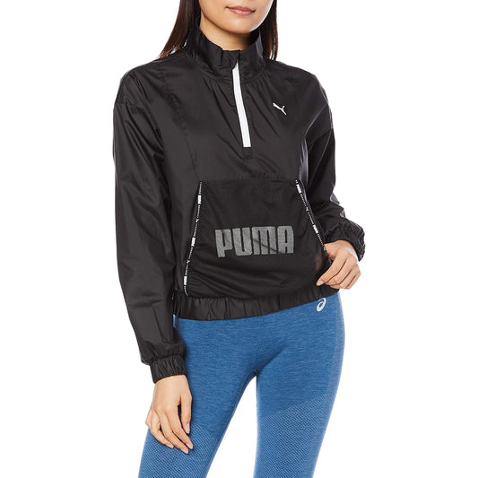 [PUMA] Women's Windbreaker Logo Woven Half Zip Pullover