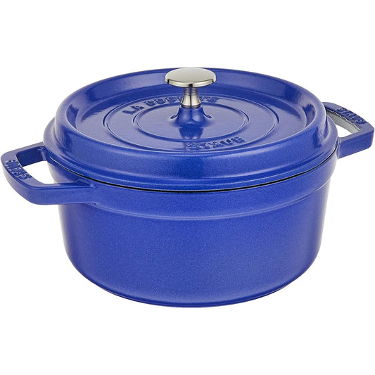 staub "Pico Cocotte Round Blueberry 22cm" Both Hand Cast Enamel Pot IH Compatible [Authorized Japanese Product] La Cocotte Round 40508-228