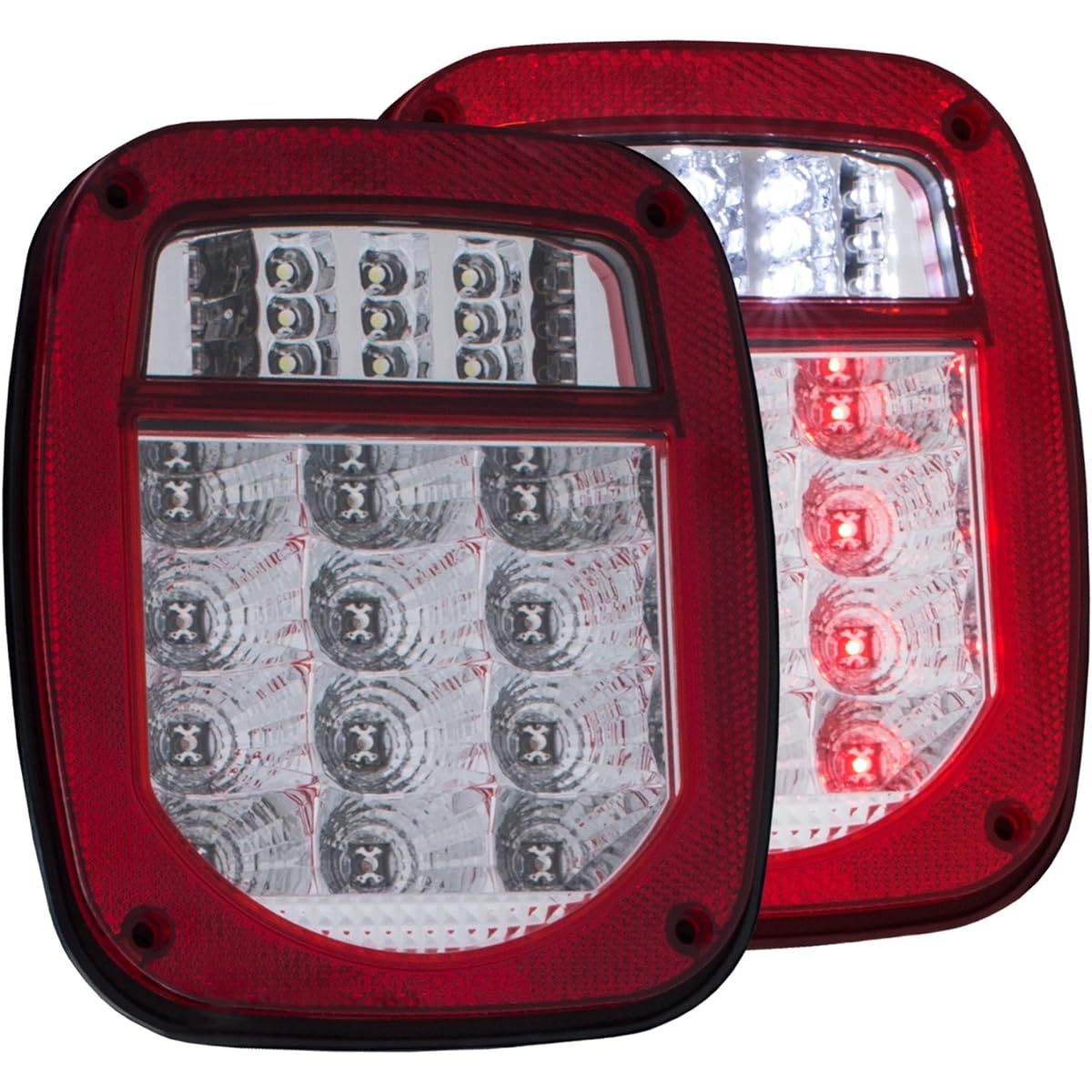 Anzo (861082) 1976-1985 Jeep Wrangler LED 2 Lens -Red/Club