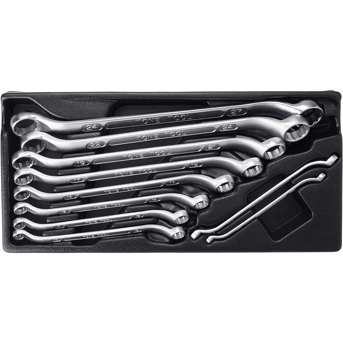 TONE Long Mechanic Box Wrench Set (45° x 10°) M44100C Contents: 10 items