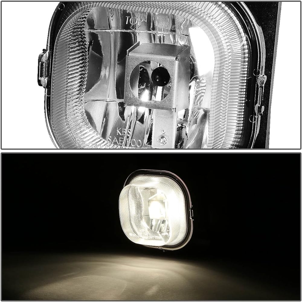 DNA MOTORING FL-NS022-CH Front Bumper Fog Light Ride seat & passenger seat side visibility [99-04 Ford F250 F350 F450 SD compatible]