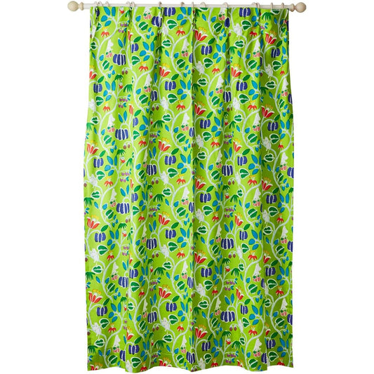 MOOMIN Tribute Works Curtain Width 100 x Length 135 Botanical Garden Green Set of 2 Made in Japan