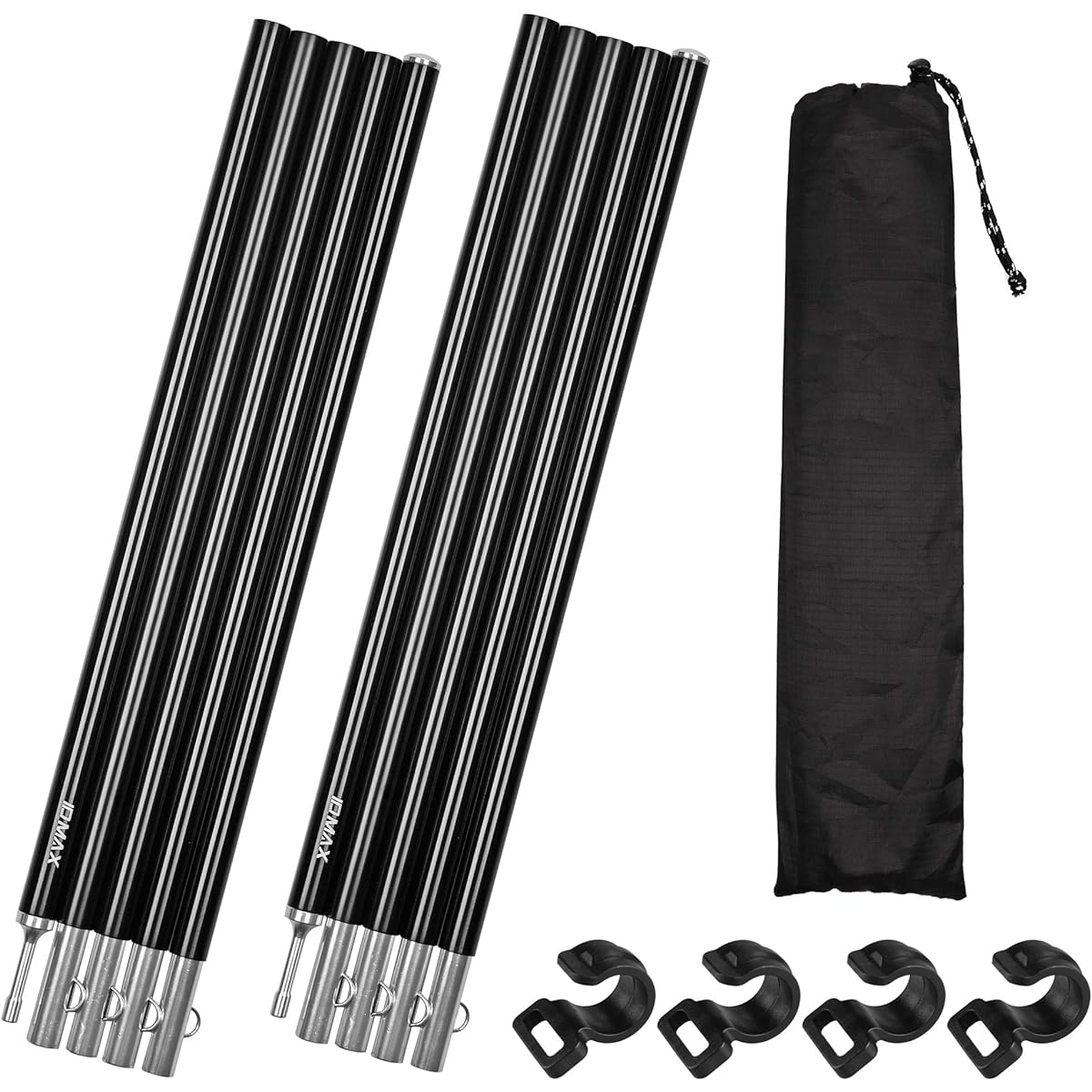 Tent Pole Aluminum Tent Pole Tarp Pole A7075 Extra Super Duralumin Set of 2 5 Connected 195cm Diameter 16mm Split Type Ultra Light Aluminum Sub Pole Canopy Pole Storage Bag 4 Hooks Included Period