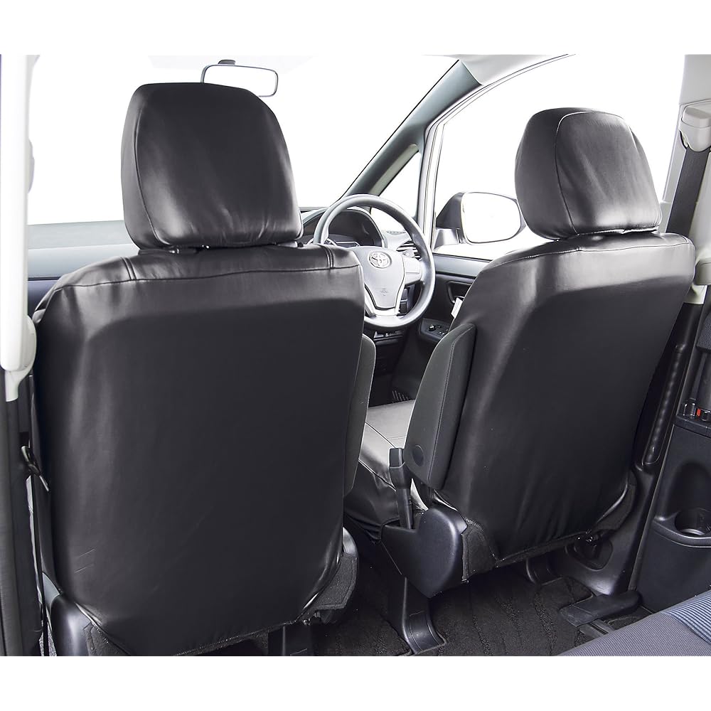 BONFORM Seat Cover, Grand Leather, Light/Normal Car, 2 Front Pieces, Back Full Cover, Front-2 Black 4364-54BK