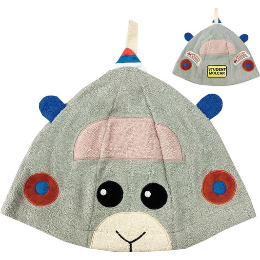 [PEAKS&TREES] Sauna Hat Character Adult Men's Women's Storage Bag Included Unisex Large Size Deep Pile Fabric Towel Washable Dress Up Hat