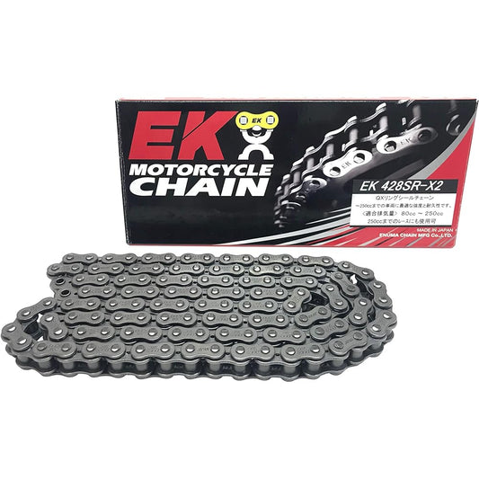 EK QX Ring Seal Chain 428SR-X2 Steel 108L [Semi Press Clip Joint] -