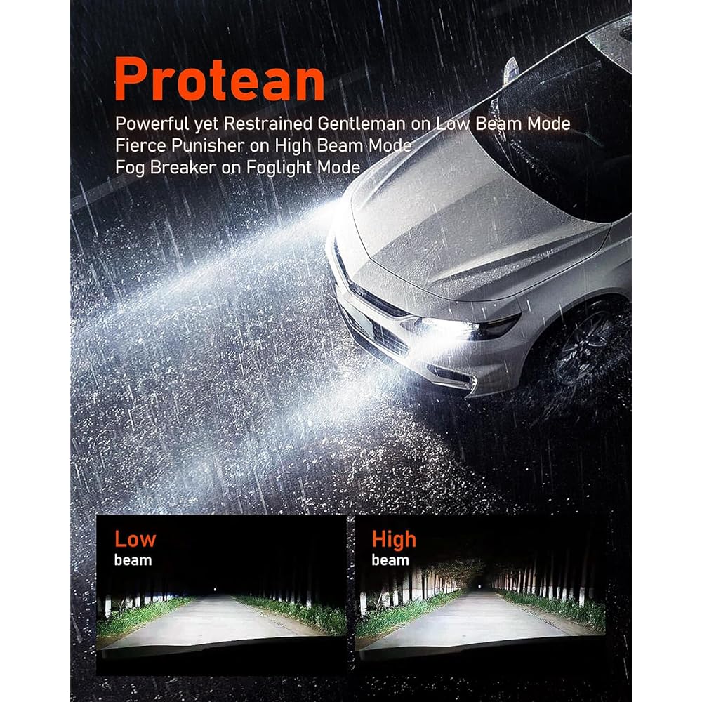 LUXSTER 2024 Punisher 40,000LM 9012 HIR2 LED Headlight Light bulb -High & Low Beam Ultra -high -brightness Talonled tip 6000k Pure White Plug and Play Easy installation with play IP68 Waterproof