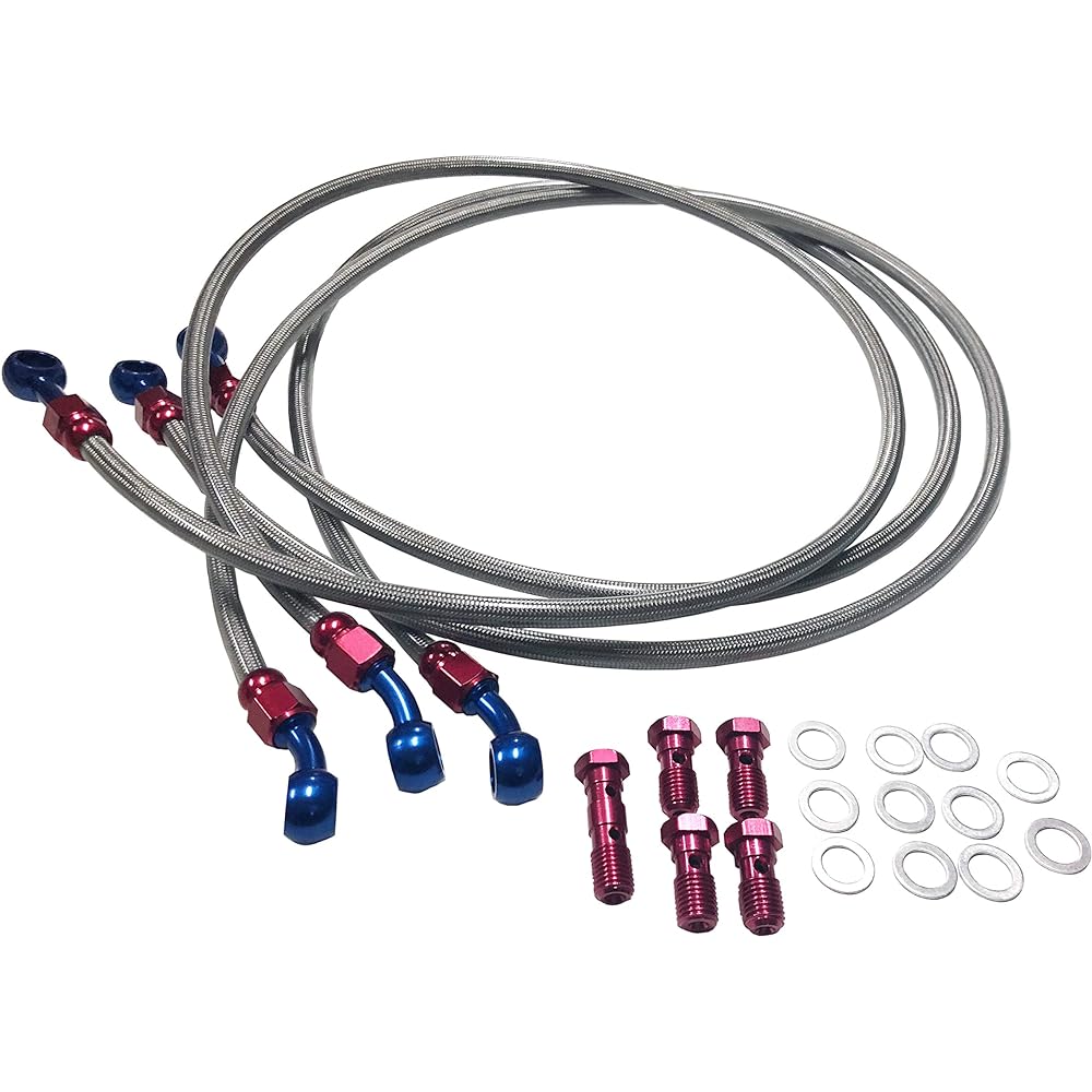 ALCANHANDS Clear Mesh Front Brake/Clutch Hose Set Front Direct ZZR1400 (2006-2011) No ABS STD