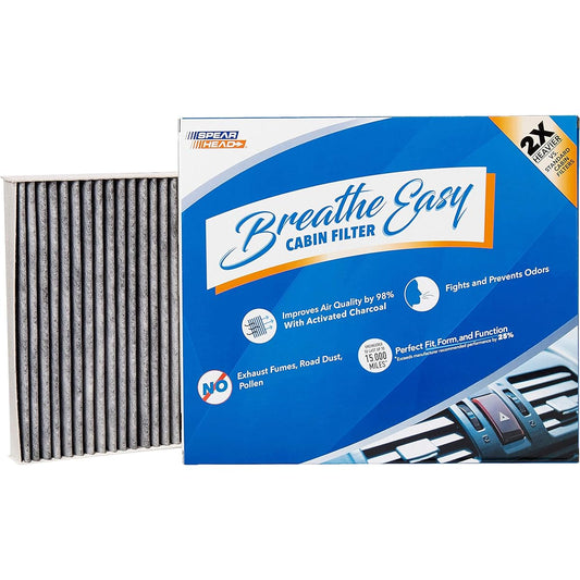 Spearhead Premium Breathe Easy Cabin Filter, Up to 25% Longer Life w/Activated Carbon (BE-002)