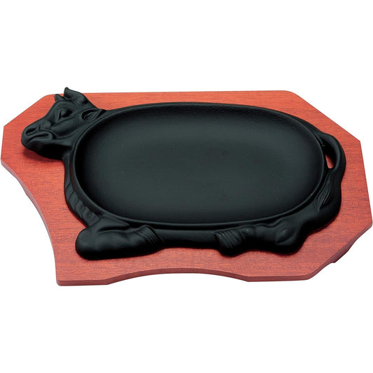 Castle Enterprise Ikenaga Iron Works Living with Iron Steak Plate Iron Plate Cow Shape IH Compatible Gift Wrapping Specification
