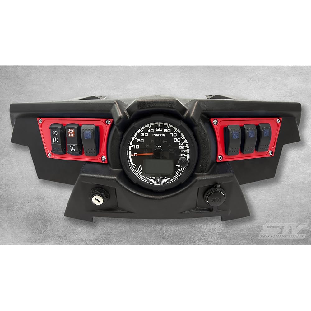 STVMotorsports Custom Alminium Red Dash Panel Polaris RZR XP 4 free locker switch