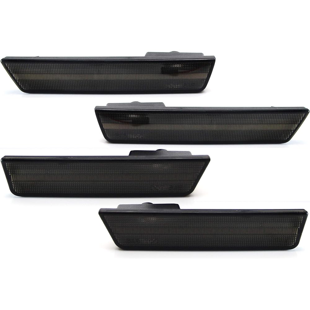 IJDMTOY Smoke Lens LED Side Marker Light 4 2008-2014 DODGE CHALLENGER compatible Front Amber LED & 2 Rear Red LED