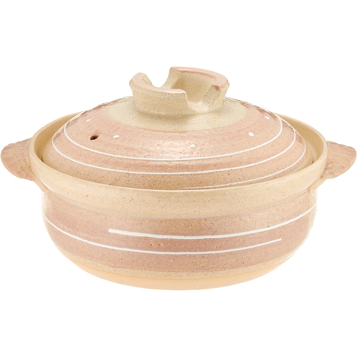 Santo Banko Ware Earthen Pot Pink Ichichin 25cm Size 8 For 2-3 people 13760 IH compatible