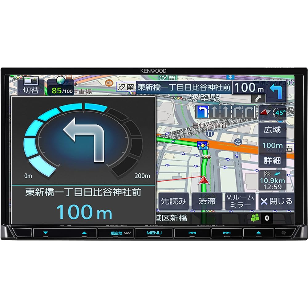 KENWOOD 7 inch MDV-L309 Can be linked with KENWOOD digital room mirror drive recorder Equipped with Bluetooth Wireless music playback Audio integrated Black KENWOOD