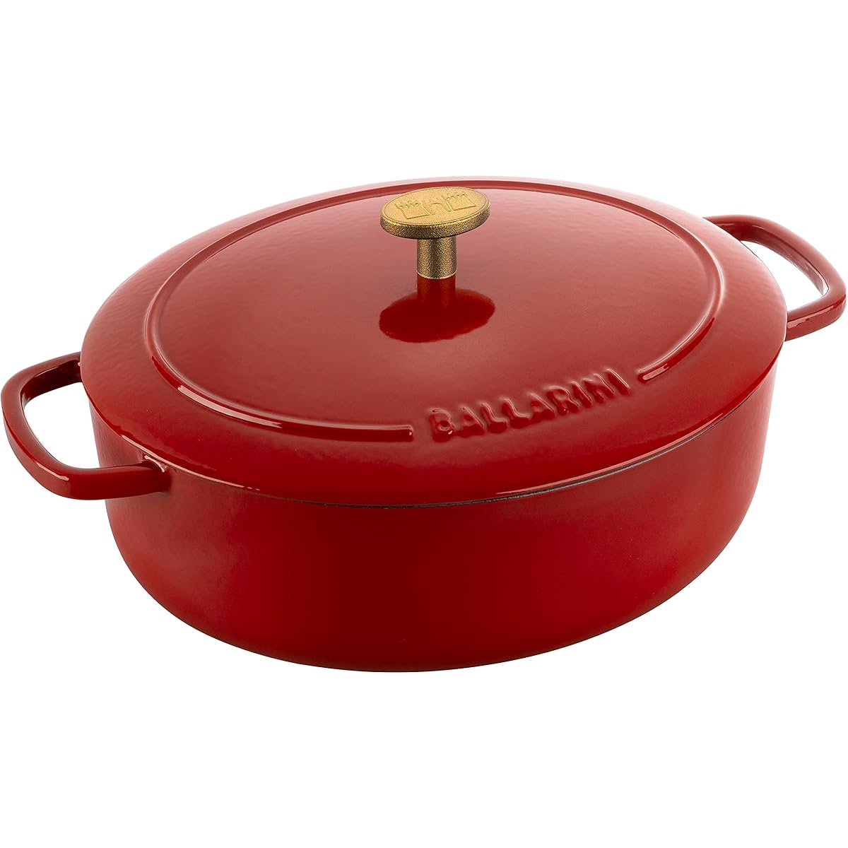 Ballarini "Bellamonte Oval 23cm Pomodoro Red" Two-handed pot Cast metal enamel pot IH compatible [Japanese official product] Z1023-631