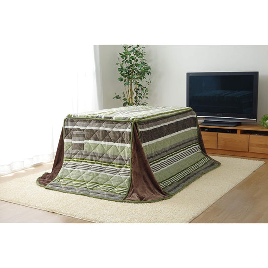 Ikehiko Kotatsu High Type Comforter Square Needle Approx. 235 x 235cm Green Border #6823169