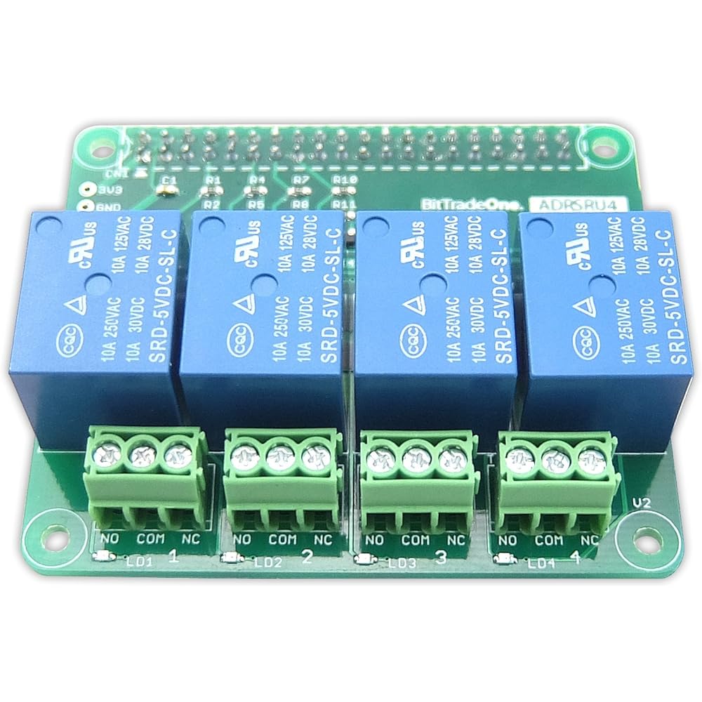 BitTradeOne BitTradeOne Relay Control Expansion Board for Raspberry Pi 4 Circuits [Assembled] ADRSRU4
