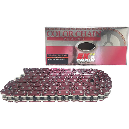 EK NX Ring Seal Chain 530ZV-X3 Metal Red 110L [Caulking Joint]