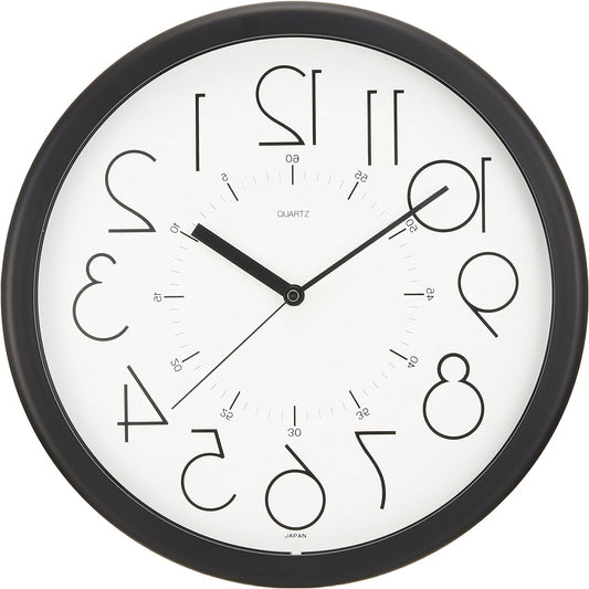Santeru Japanese Wall Clock Reversing Clock Brain Training! White QL886Wh