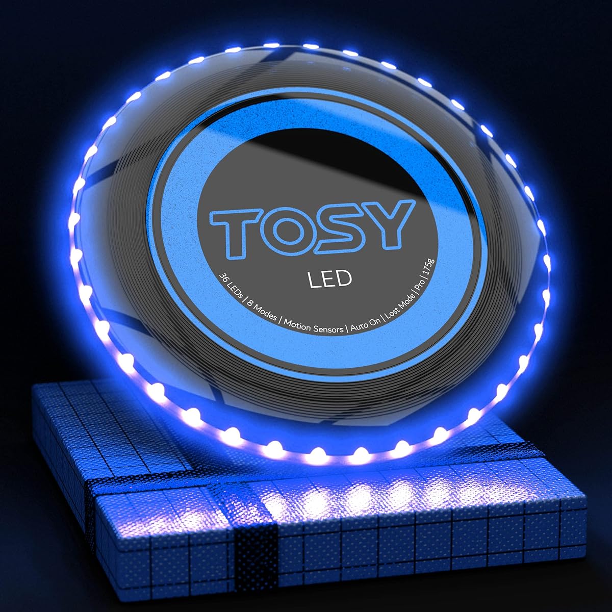 TOSY Flying Disc - 16 Million Colors RGB or 36 LEDs, Super Bright, Smart Mode, Auto Light Up, Rechargeable, Christmas, Birthday, Camping Gift for Men/Boys/Teens/Kids, 175g Frisbee