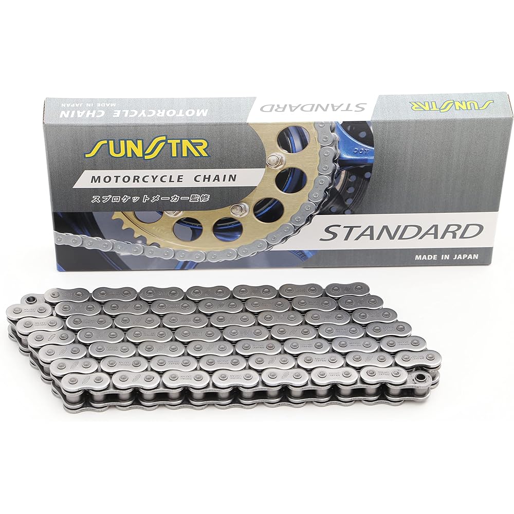 SUNSTAR Motorcycle Chain 525 Size 112 Links Standard Color 112L SS525SKC-112NT