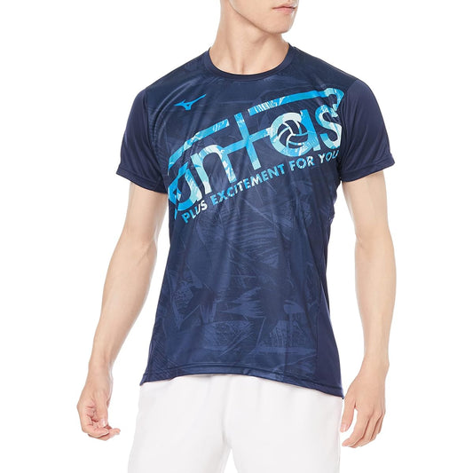 [Mizuno] Volleyball Wear FUNTAST Practice Shirt, Short Sleeve, Sweat Absorbent, Quick Drying, Ease of Movement V2MA2103