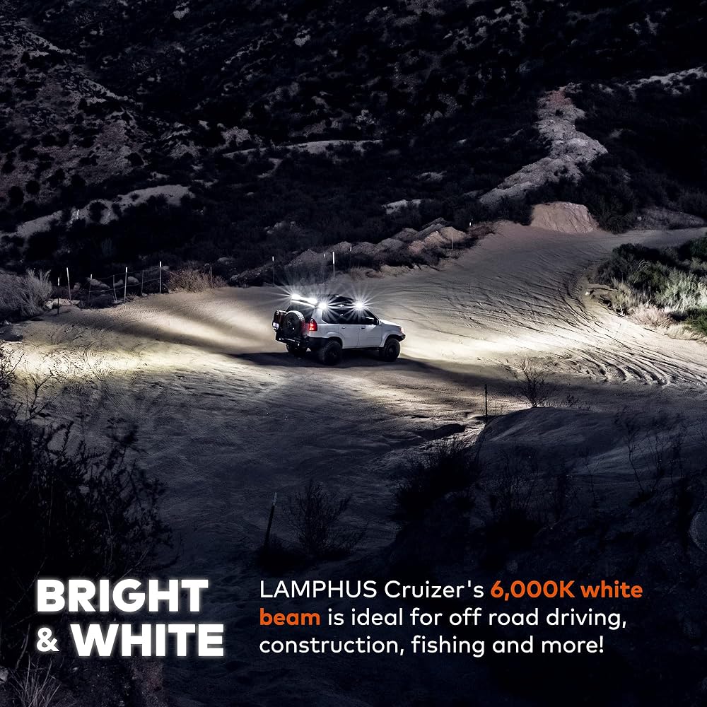 LAMPHUS 4 Cruiser 4 inch 18W LED spotlight [30 degrees spread] [Spot/Fog/Reverse Application] [IP67] - Off -road, tractor, wreckers, plautracks, oceans