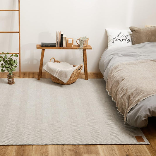 Hagiwara Rug, Gray, Approx. 230 x 230cm "Bona" Herringbone Rug, Washable, Non-Slip Processing, Hot Suitable