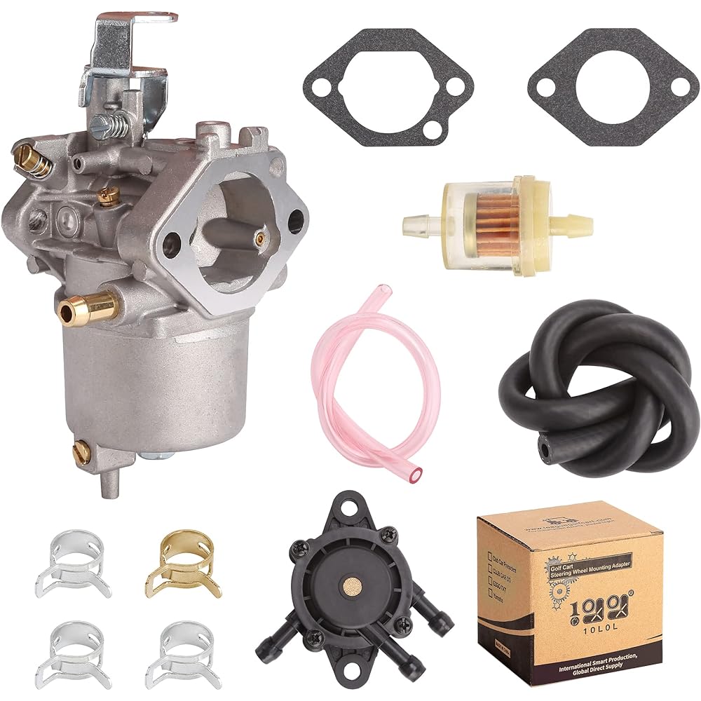 10L0L Golf Cart Carburetor Fuel Pump Kit 1998-UP Club Car DS Precedent Turf Carryall FE290 Kawasaki Engine Carb 101805601 101905601 17561 1016438 1016438 1016439 1016440 1016440 1016 441 1 016478