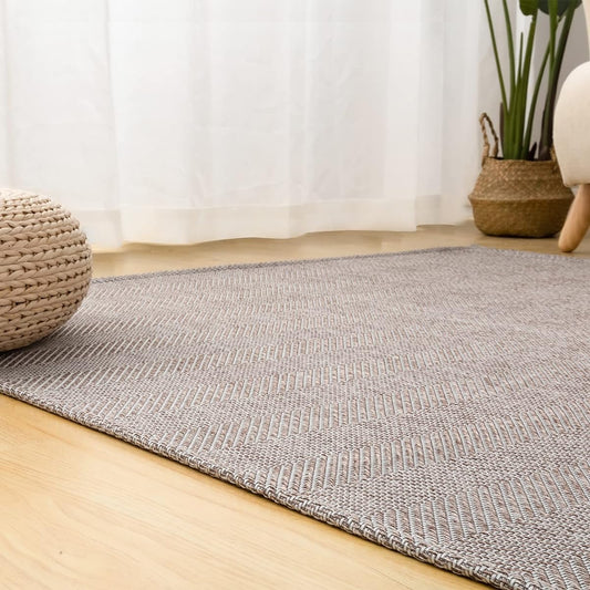 OIGAE Rug Carpet Spring Summer 190x240cm 3 Tatami Area Rug Herringbone Pattern Scandinavian Carpet Plain Geometric Pattern Floor Protection Soundproofing Living Room Anti-Slip Suitable for All Seasons Safe Material Brown