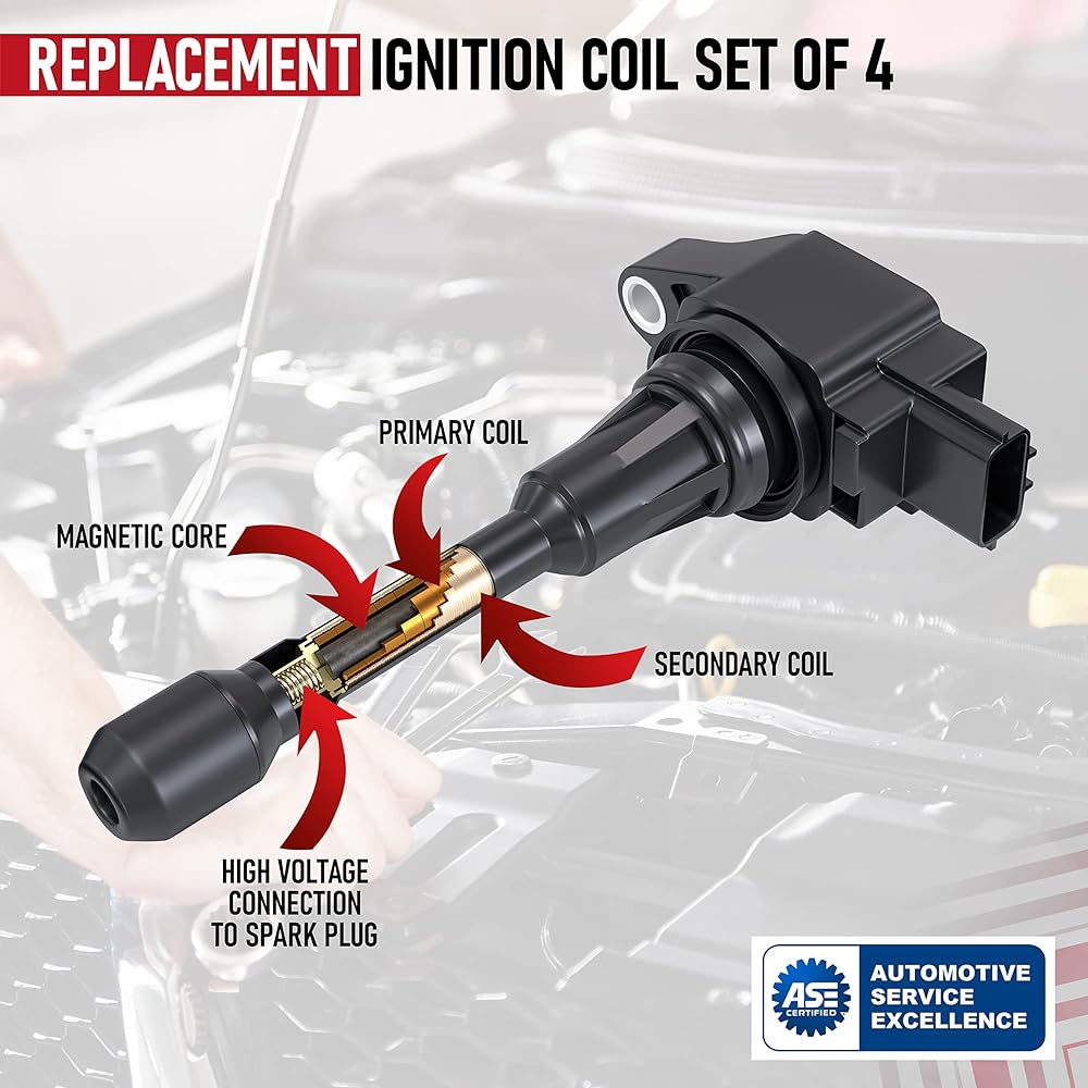 Ignition Coil Pack 4 pieces-Correspondence to Nissan & Infinity vehicles-2007-2017 Altima 2.5L Centrogue Cube VERSA, QX60, FX50, M56-22448JA00C 22448ED00 22448JA00A UF549